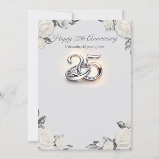 25th Wedding Anniversary Greeting Card – Silver Ma シーズンカード (正面)
