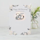 25th Wedding Anniversary Greeting Card – Silver Ma シーズンカード (スタンド正面)