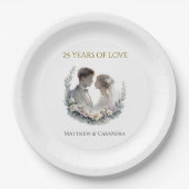 25th Wedding Anniversary Heirloom Celebration ペーパープレート (正面)