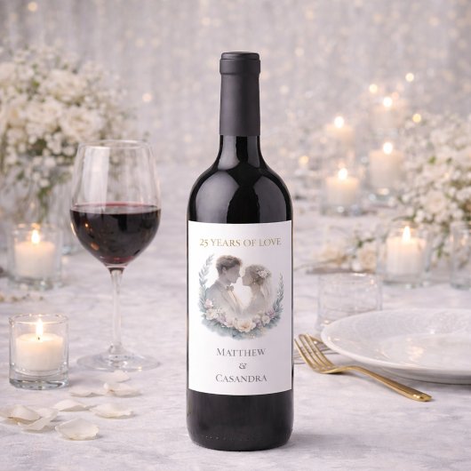 25th Wedding Anniversary Heirloom Celebration ワインラベル