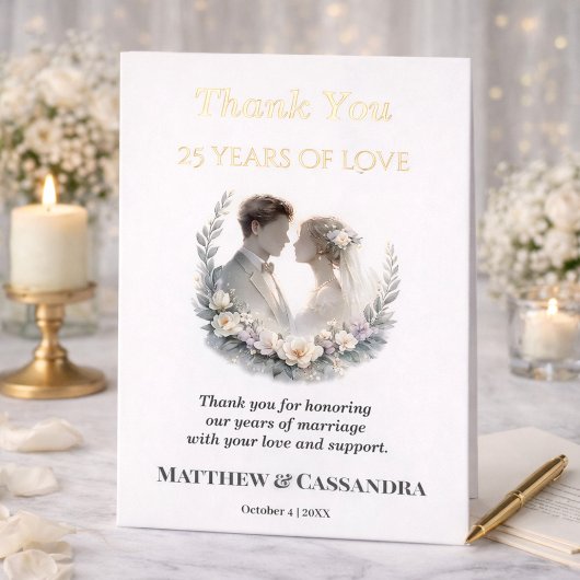 25th Wedding Anniversary Heirloom Celebration 箔シーズンカード