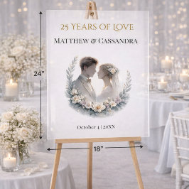 25th Wedding Anniversary Heirloom-Like Celebration アクリルサイン