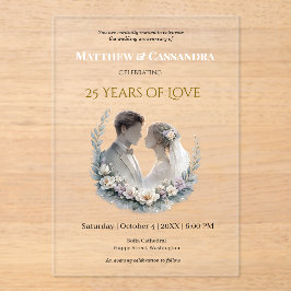 25th Wedding Anniversary Heirloom-Like Celebration アクリル招待状