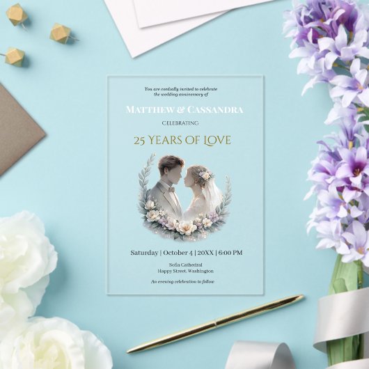 25th Wedding Anniversary Heirloom-Like Celebration アクリル招待状 (インサイチュ (ウェディング))