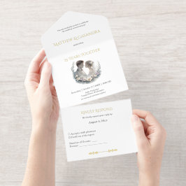 25th Wedding Anniversary Heirloom-Like Celebration オールインワン招待状