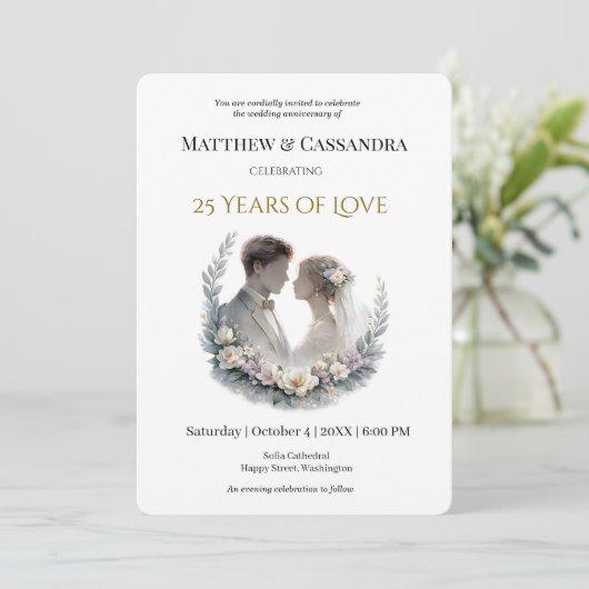 25th Wedding Anniversary Heirloom-Like Celebration 招待状 (スタンド正面)