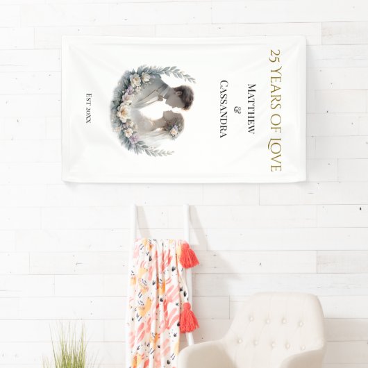 25th Wedding Anniversary Heirloom-Like Keepsake 横断幕 (インサイチュ)