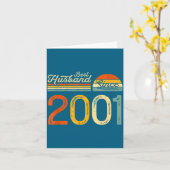 25th Wedding Anniversary Husband Since Artwork カード (黄色い花)