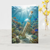 25th Wedding Anniversary Message in a Bottle カード (黄色い花)