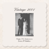 25th Wedding Anniversary Party Personalized Photo ペーパーコースター (正面)