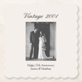 25th Wedding Anniversary Party Personalized Photo ペーパーコースター
