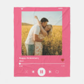 25th wedding anniversary pink Photo Song Album フリースブランケット (正面)