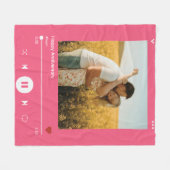 25th wedding anniversary pink Photo Song Album フリースブランケット (正面(横))