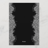 25th Wedding Anniversary Silver Faux Glitter  招待状 (裏面)