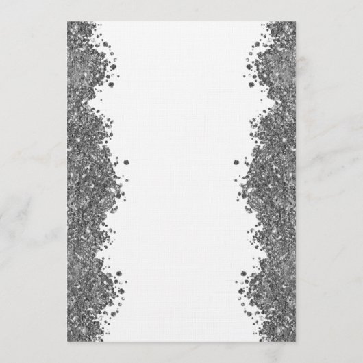 25th Wedding Anniversary Silver Faux Glitter  招待状 (裏面)