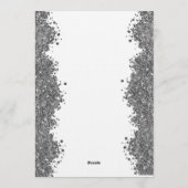 25th Wedding Anniversary Silver Faux Glitter  招待状 (裏面)