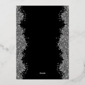 25th Wedding Anniversary Silver Faux Glitter  箔招待状 (裏面)