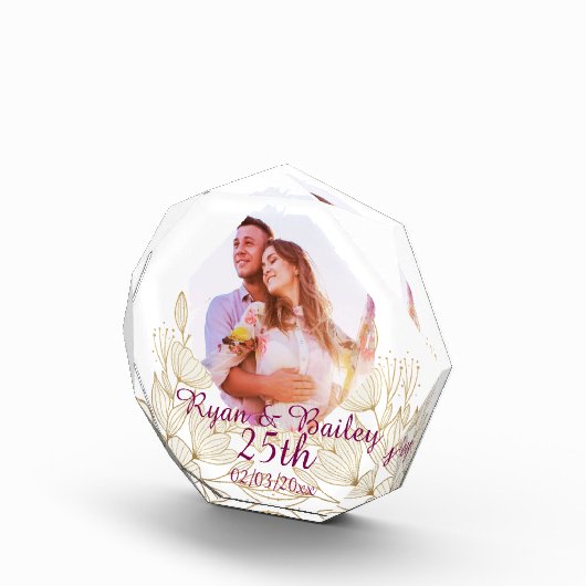 25th Wedding Anniversary Spring Flowers Design フォトブロック (右)