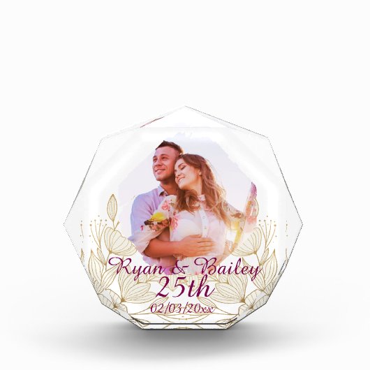 25th Wedding Anniversary Spring Flowers Design フォトブロック (正面)