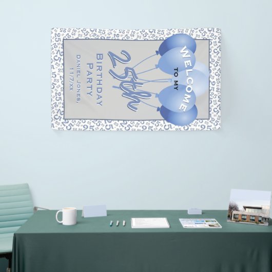 25th Welcome Blue/White Random Number Pattern 横断幕 (トレードショー)