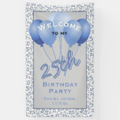 25th Welcome Blue/White Random Number Pattern 横断幕 (縦)