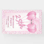 [25th Welcome Pink & White Random Number Pattern 2 横断幕 (横)