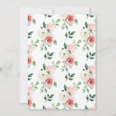 25that誕生日モダンフローラバラ金ゴールド緑 招待状 (裏面)