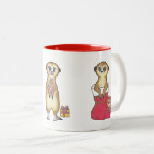 '25ver. Cute 4 Meerkats Christmas Holiday Mug ツートーンマグカップ (正面右)