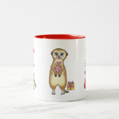 '25ver. Cute 4 Meerkats Christmas Holiday Mug ツートーンマグカップ (中央)