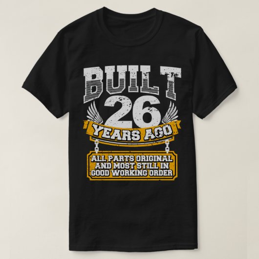 26おもしろい期誕生日シャツヴィンテージ26年築 Tシャツ (デザイン正面)
