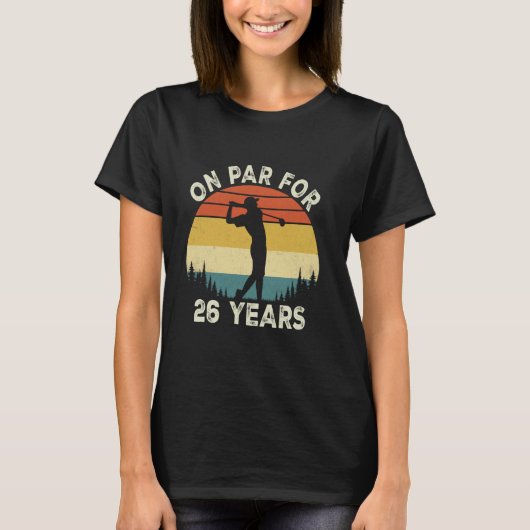 26おもしろい誕生日ゴルファー26歳ゴルフB Tシャツ (正面)