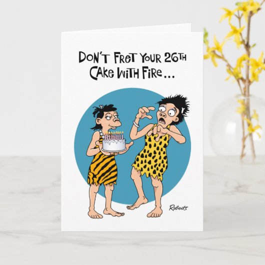 26おもしろい誕生日 カード (黄色い花)