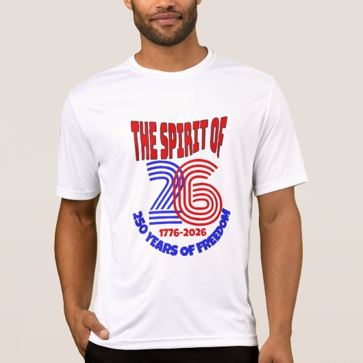 26の精神は250年の自由の上に生きる Tシャツ (正面)
