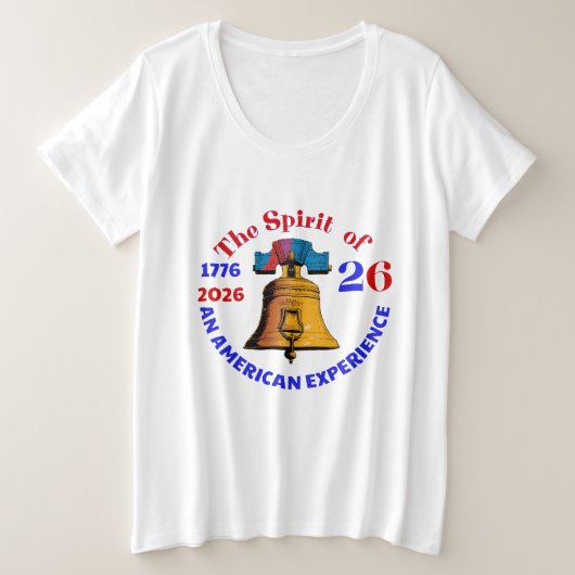 26の精神:アメリカの経験 プラスサイズTシャツ (デザイン正面)
