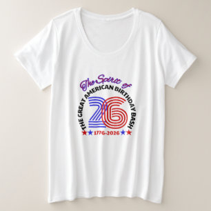 26の精神 – アメリカ素晴らし誕生日 プラスサイズTシャツ