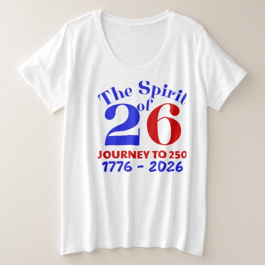 26の精神：250への旅 プラスサイズTシャツ (デザイン正面)