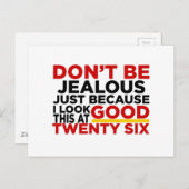 26の誕生日デザイン ポストカード (正面/裏面)