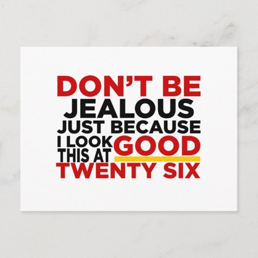 26の誕生日デザイン ポストカード (正面)