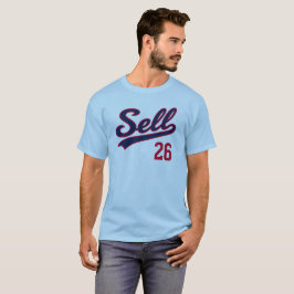 26を売り込め 面白い野球ファンのデザイン Tシャツ