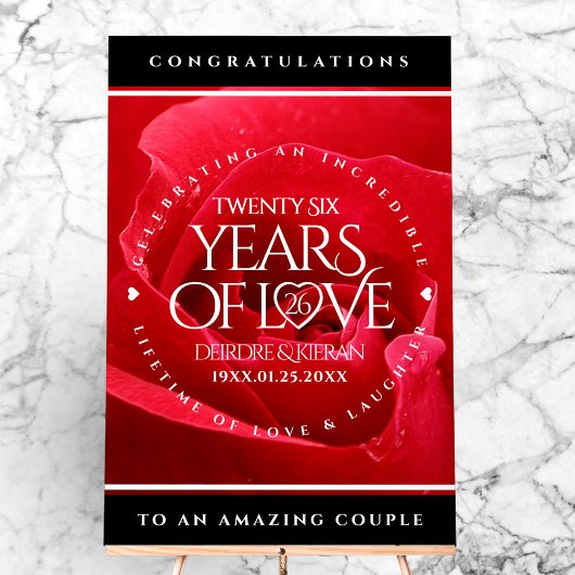 26エレガントバラ結婚記念日お祝い アクリルサイン