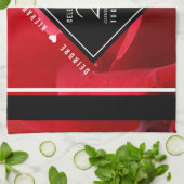 26エレガントバラ結婚記念日お祝い キッチンタオル (折り畳み)