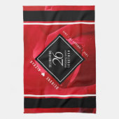 26エレガントバラ結婚記念日お祝い キッチンタオル (縦)