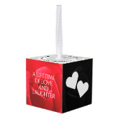 26エレガントバラ結婚記念日お祝い キューブオーナメント (裏面アングル)