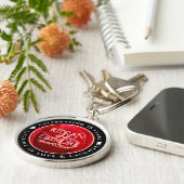 26エレガントバラ結婚記念日お祝い キーホルダー (側面)