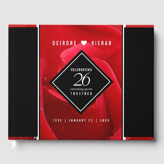 26エレガントバラ結婚記念日お祝い ゲストブック (正面)