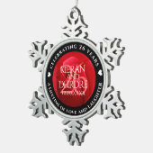 26エレガントバラ結婚記念日お祝い スノーフレークピューターオーナメント (右)