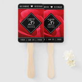 26エレガントバラ結婚記念日お祝い ハンドファン (正面&裏面)