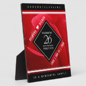 26エレガントバラ結婚記念日お祝い フォトプラーク (側面)