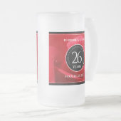 26エレガントバラ結婚記念日お祝い フロストグラスビールジョッキ (正面右)