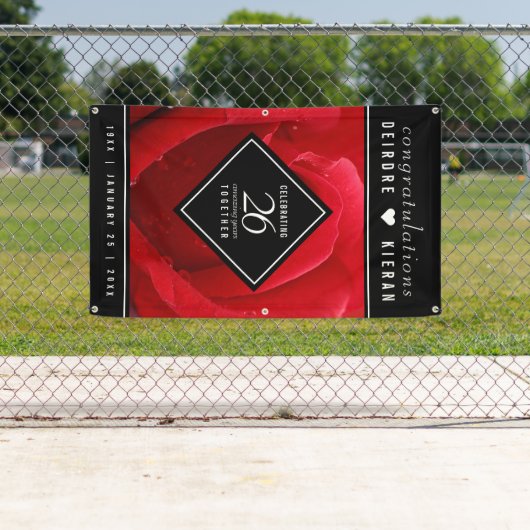 26エレガントバラ結婚記念日お祝い 横断幕 (インサイチュ)